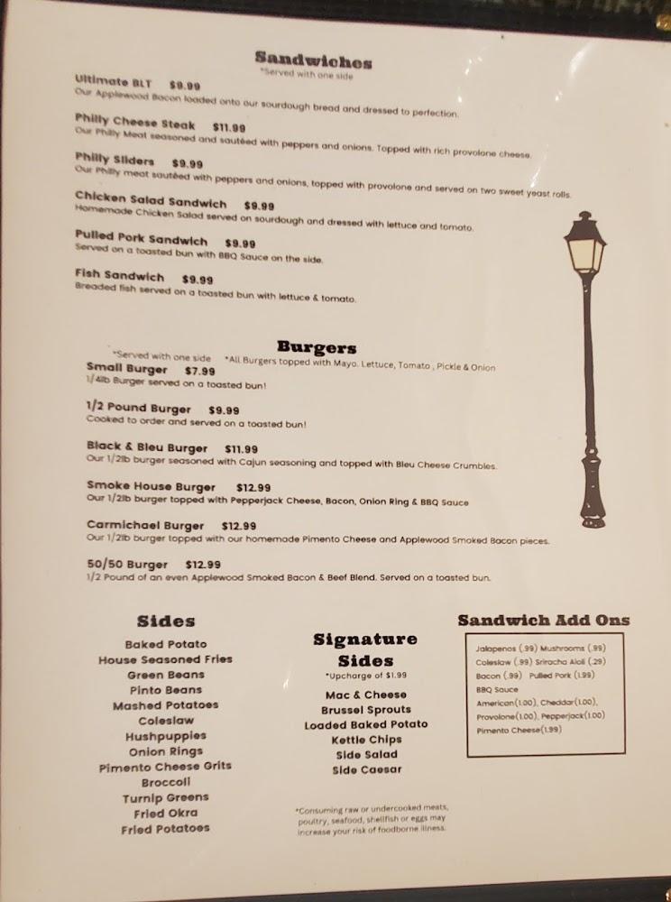 Carmichael Restaurant & Tavern Menu image 4